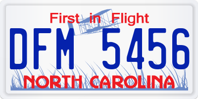 NC license plate DFM5456