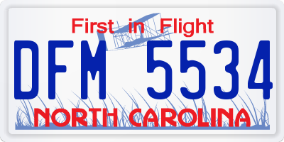 NC license plate DFM5534