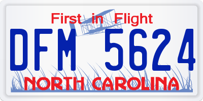 NC license plate DFM5624