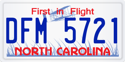 NC license plate DFM5721