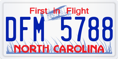 NC license plate DFM5788