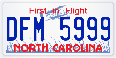 NC license plate DFM5999