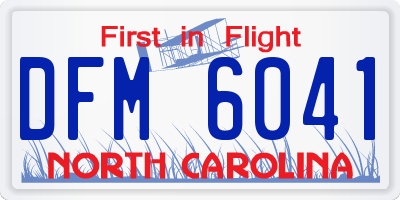 NC license plate DFM6041
