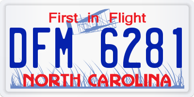 NC license plate DFM6281