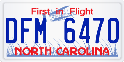 NC license plate DFM6470