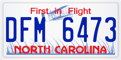 NC license plate DFM6473