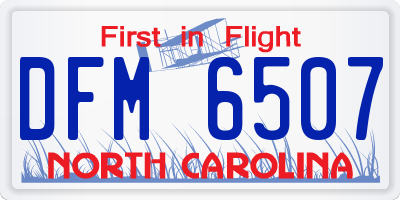 NC license plate DFM6507
