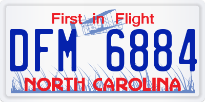 NC license plate DFM6884