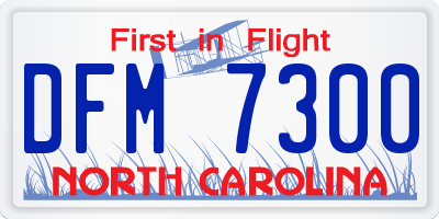NC license plate DFM7300