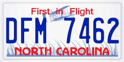 NC license plate DFM7462