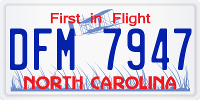 NC license plate DFM7947
