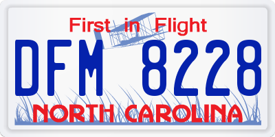 NC license plate DFM8228