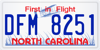 NC license plate DFM8251