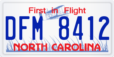 NC license plate DFM8412