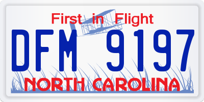 NC license plate DFM9197