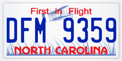 NC license plate DFM9359