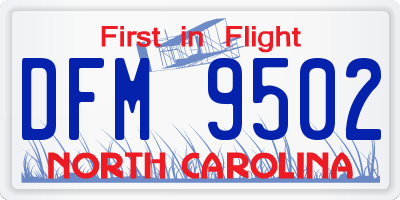 NC license plate DFM9502