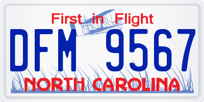 NC license plate DFM9567