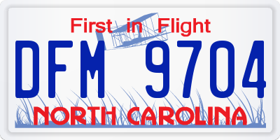 NC license plate DFM9704