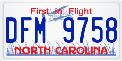 NC license plate DFM9758