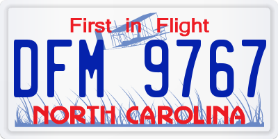 NC license plate DFM9767