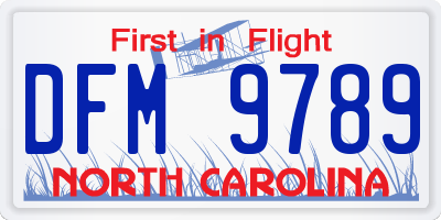 NC license plate DFM9789