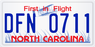 NC license plate DFN0711