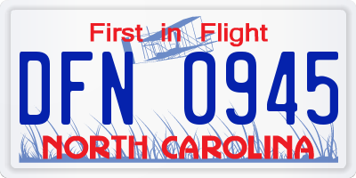 NC license plate DFN0945