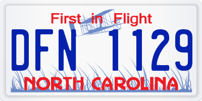 NC license plate DFN1129