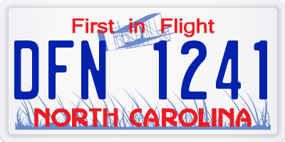 NC license plate DFN1241