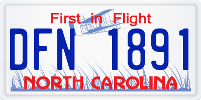 NC license plate DFN1891