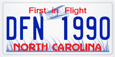 NC license plate DFN1990