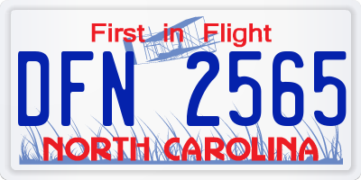 NC license plate DFN2565