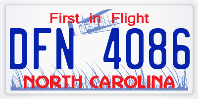 NC license plate DFN4086