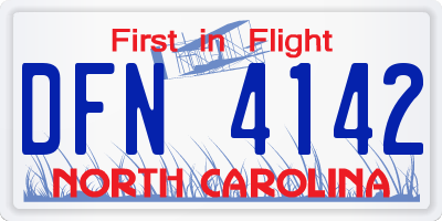 NC license plate DFN4142