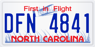 NC license plate DFN4841