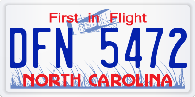 NC license plate DFN5472