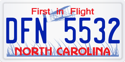 NC license plate DFN5532