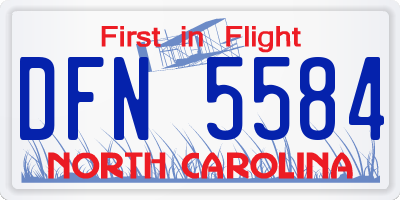 NC license plate DFN5584