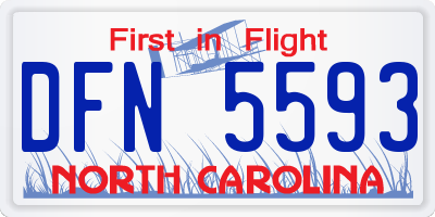 NC license plate DFN5593