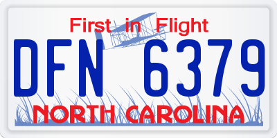 NC license plate DFN6379