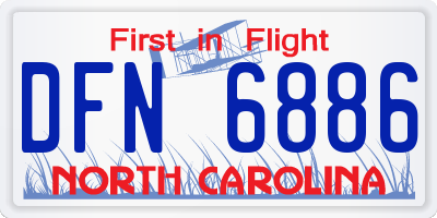 NC license plate DFN6886