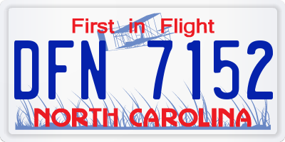 NC license plate DFN7152