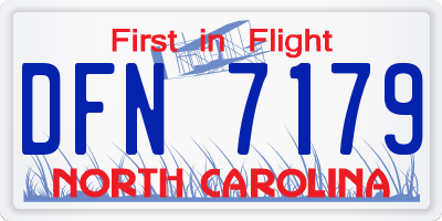 NC license plate DFN7179