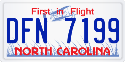 NC license plate DFN7199