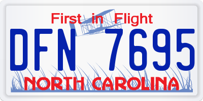 NC license plate DFN7695