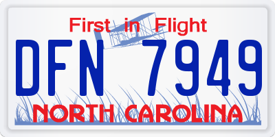 NC license plate DFN7949