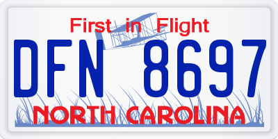 NC license plate DFN8697
