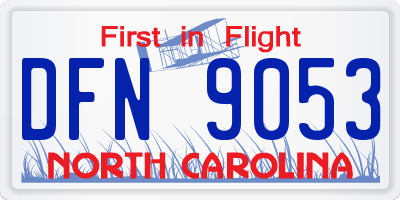 NC license plate DFN9053