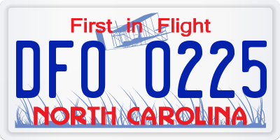 NC license plate DFO0225